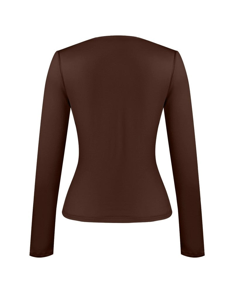 Andrea Cutout Ring Detail Long Sleeve Top