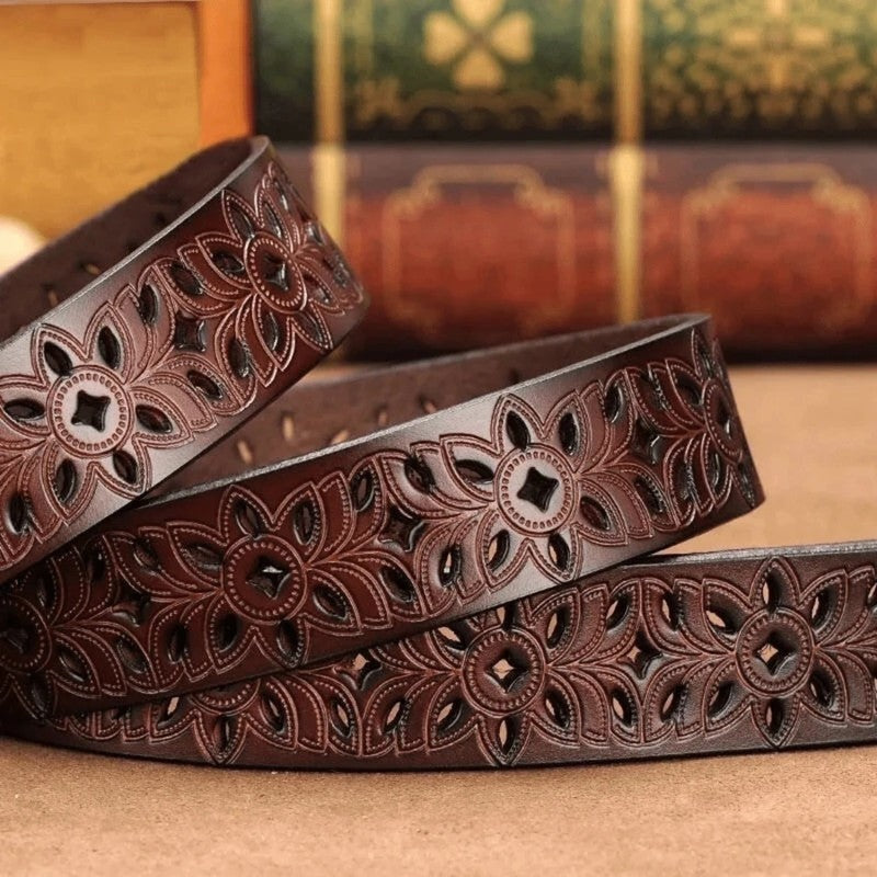 Angela Floral Cutout Western Belt