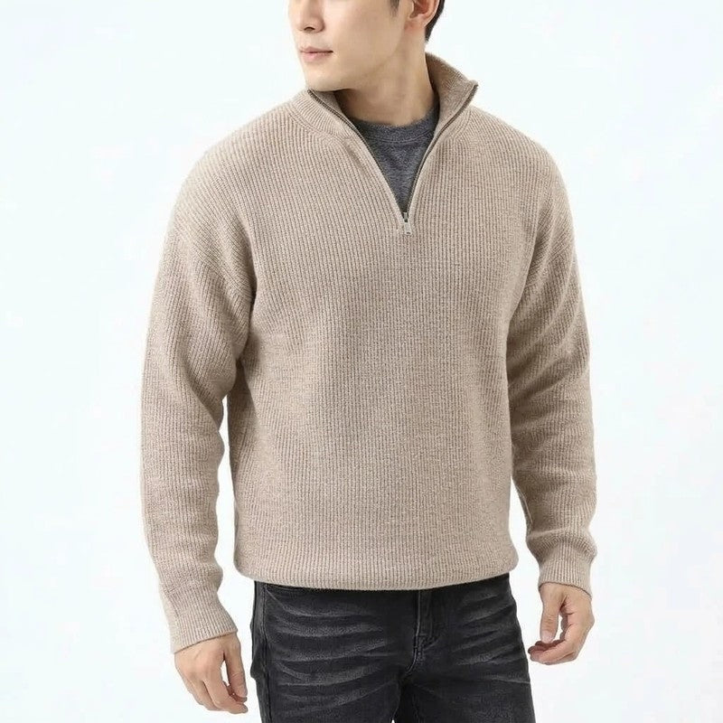Bobby Men's Ribbed Half-Zip Knit Sweater