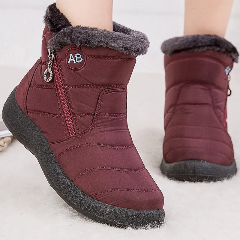 Celine Quilted Faux Fur Ankle Boots