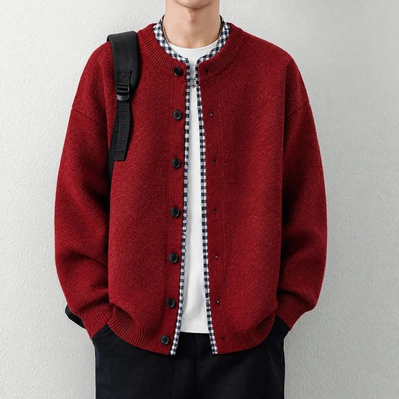 Hugh Men's Relaxed Knit Button-Up Cardigan
