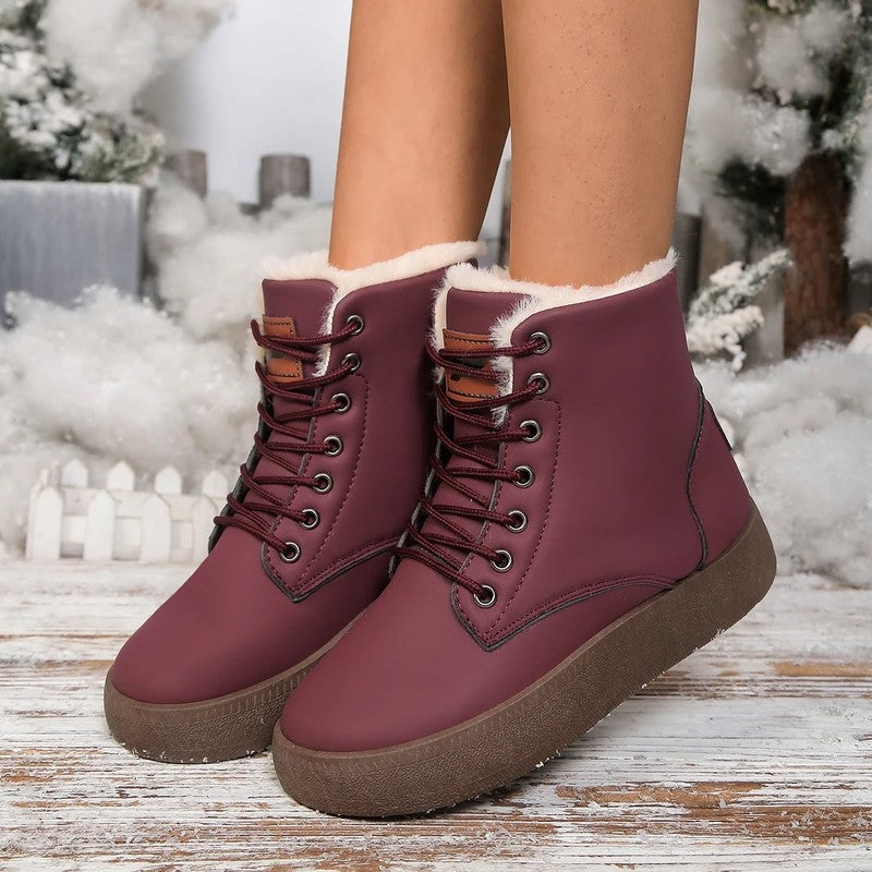 Kate Shearling Lined Lace-Up Winter Boots