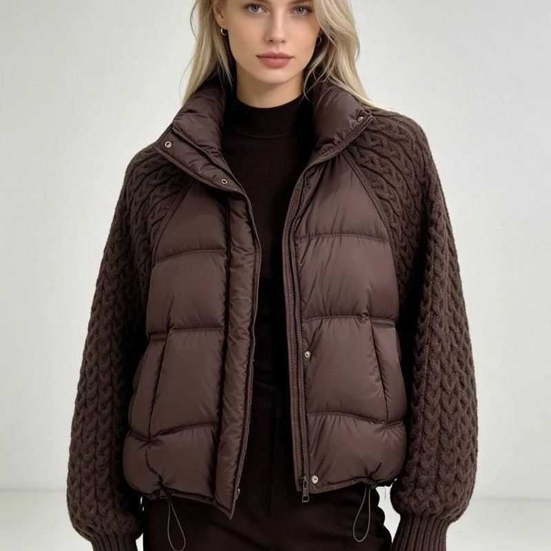 Laura Quilted Knit Sleeve Puffer Jacket
