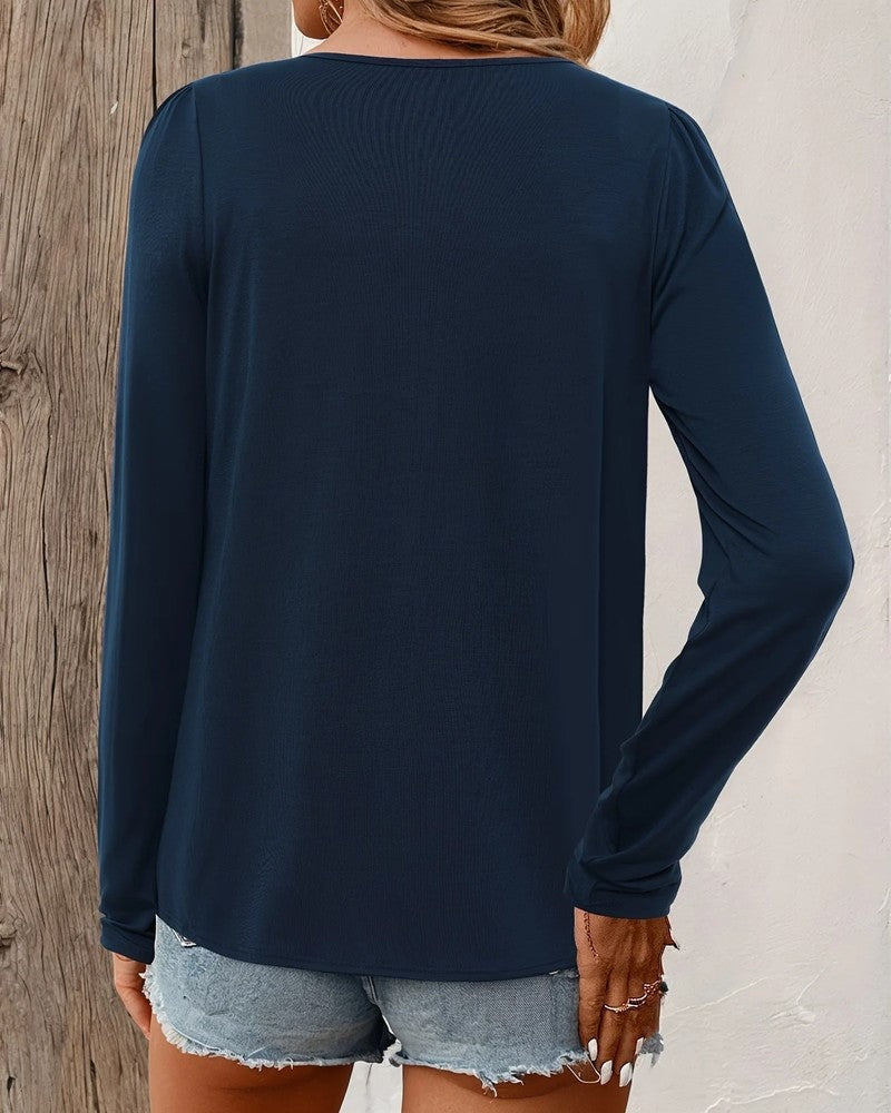 Maya Pleated Yoke Long Sleeve Blouse