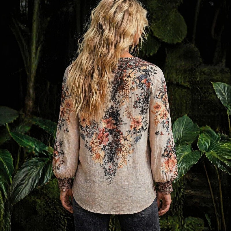 Sienna Floral Boho V-Neck Blouse