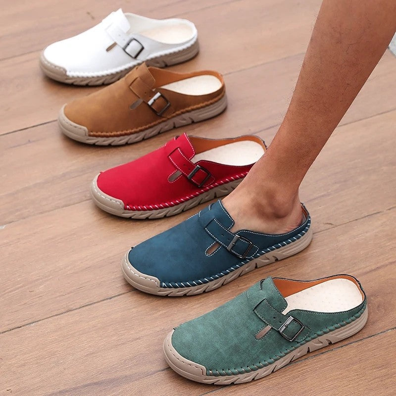 Simon Men's Buckle Slip-On Comfort Mules
