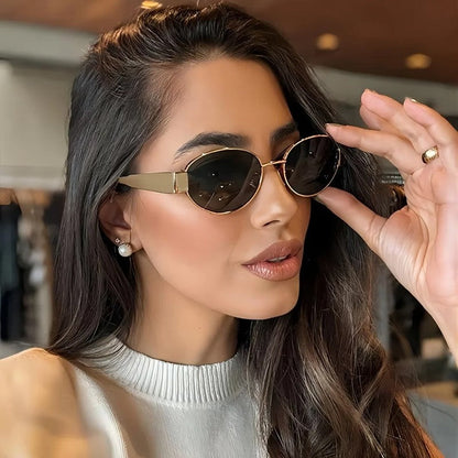 Adam Oval Gold Frame Sunglasses Set