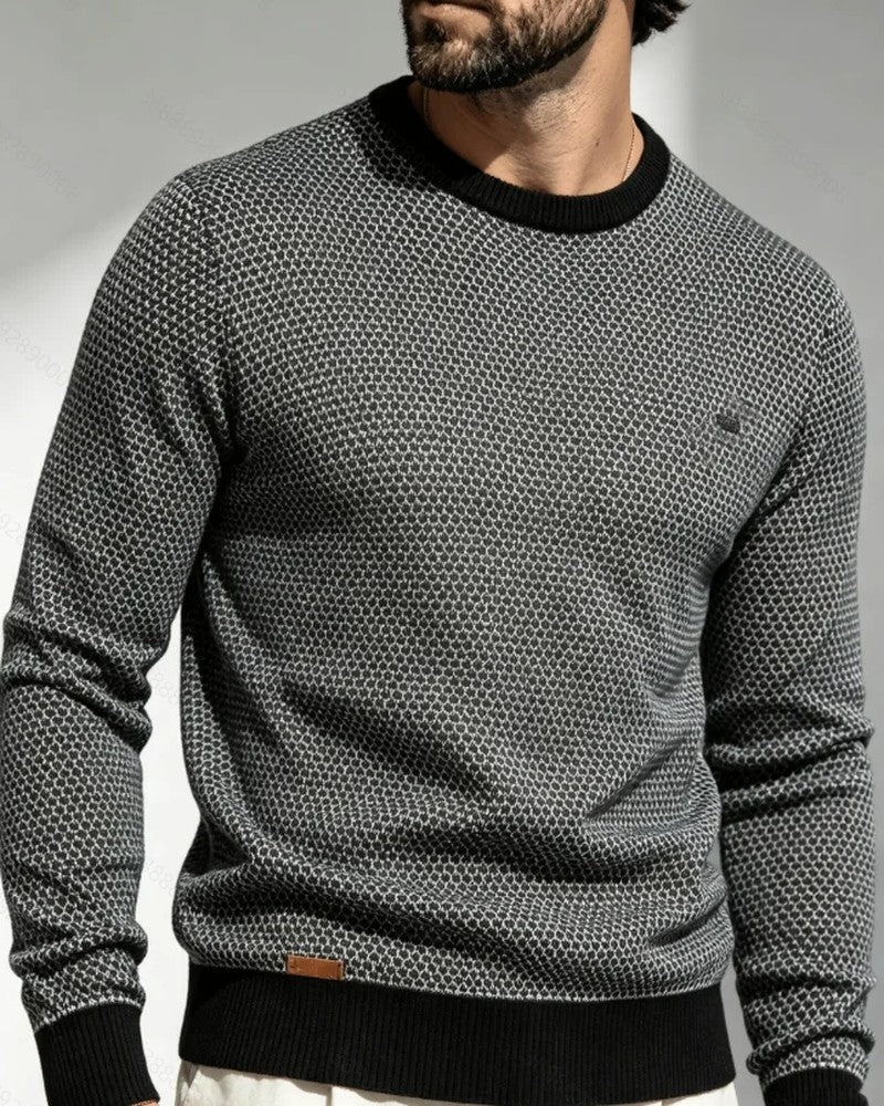 Adrian Textured Crewneck Knit Sweater