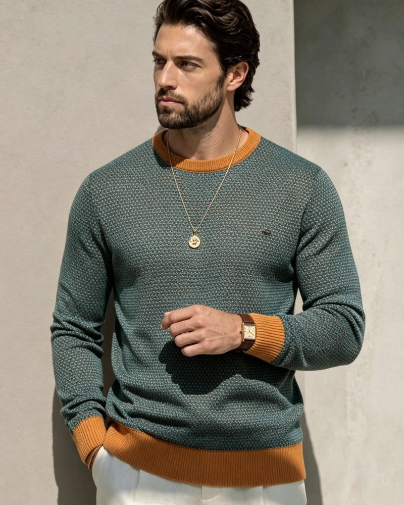 Adrian Textured Crewneck Knit Sweater