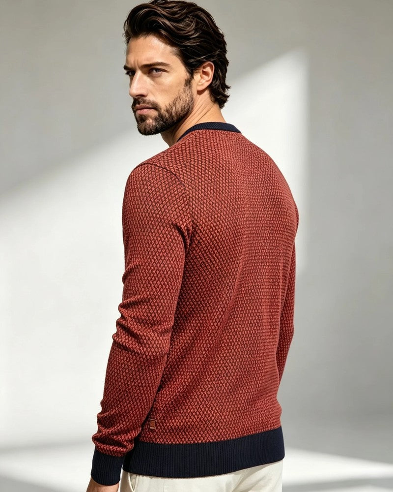 Adrian Textured Crewneck Knit Sweater