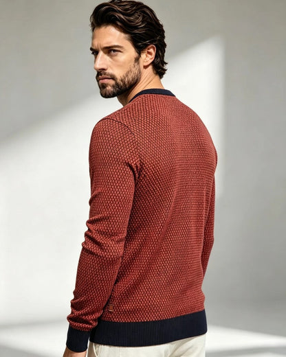 Adrian Textured Crewneck Knit Sweater