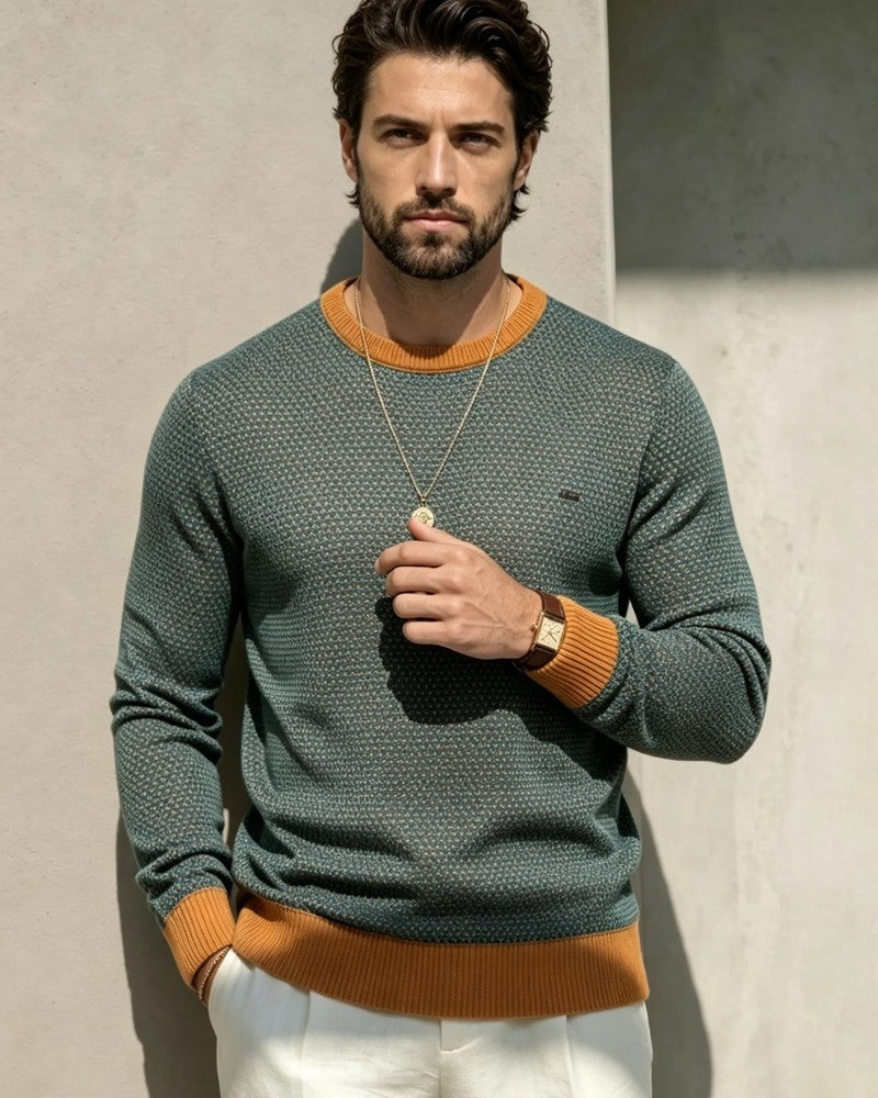 Adrian Textured Crewneck Knit Sweater