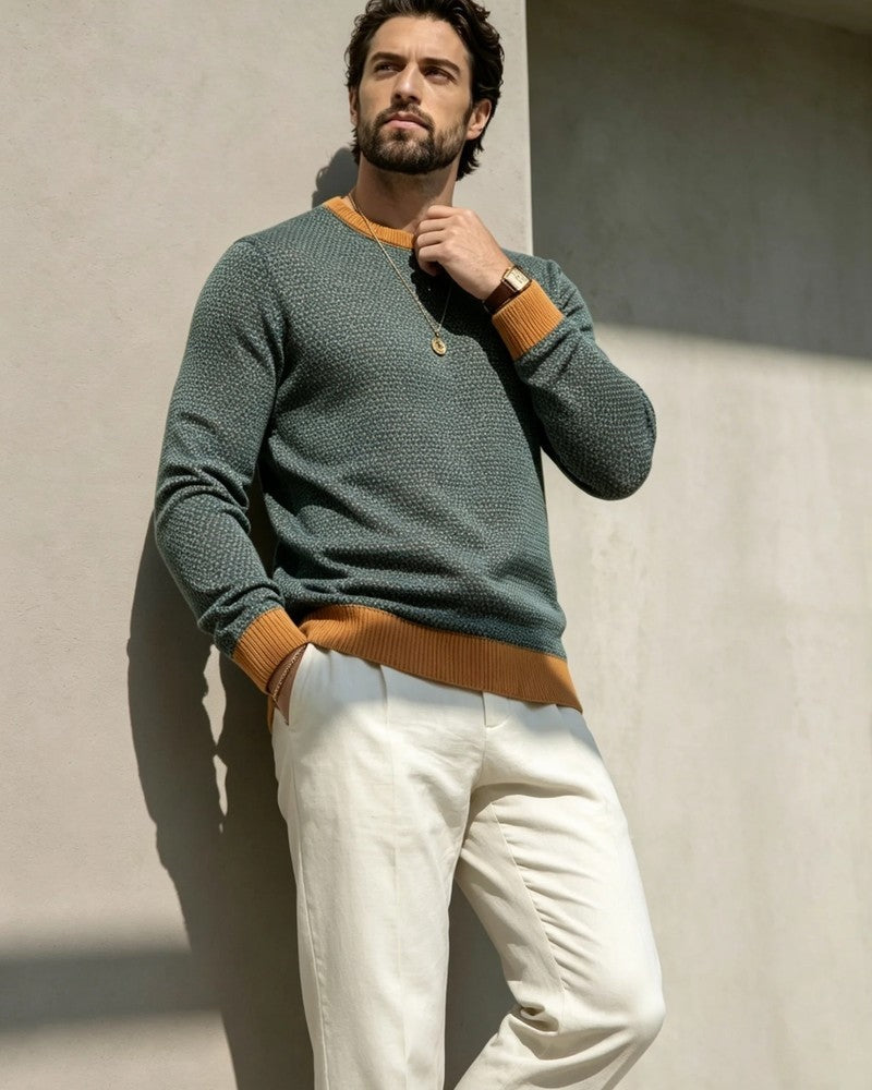 Adrian Textured Crewneck Knit Sweater