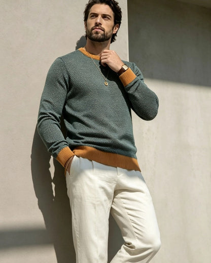 Adrian Textured Crewneck Knit Sweater