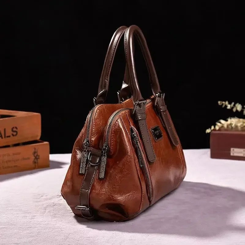Alma Women's Structured Zip Satchel Bag