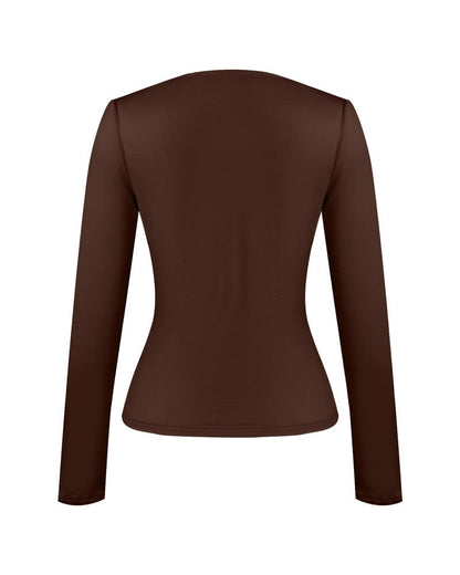 Andrea Cutout Ring Detail Long Sleeve Top