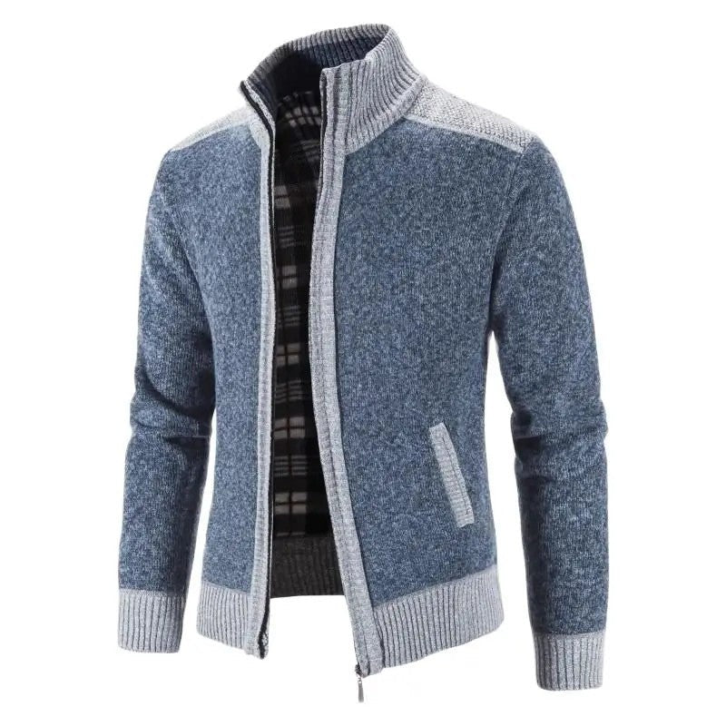 Antonio Knit Ribbed Zip Cardigan