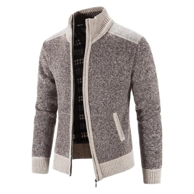Antonio Knit Ribbed Zip Cardigan