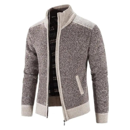 Antonio Knit Ribbed Zip Cardigan