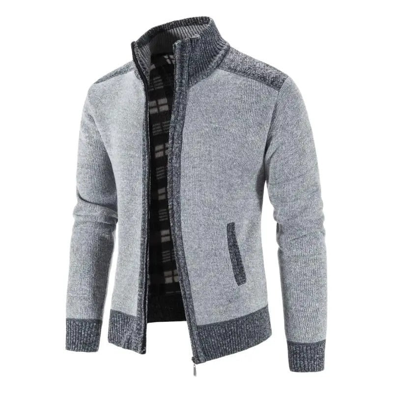 Antonio Knit Ribbed Zip Cardigan