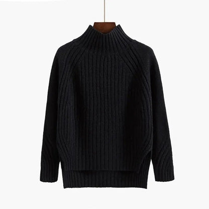 Audrey Ribbed Mock Neck Knit Sweater