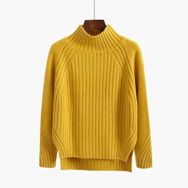Audrey Ribbed Mock Neck Knit Sweater