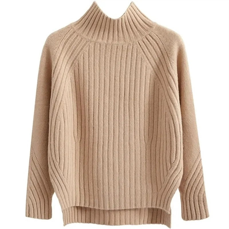 Audrey Ribbed Mock Neck Knit Sweater