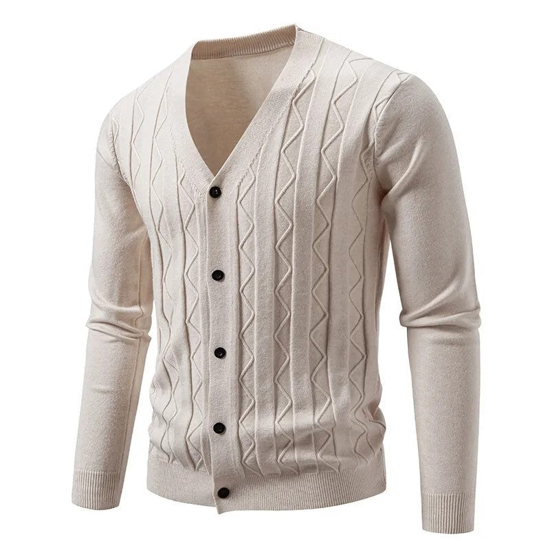Bianca Textured V-Neck Knit Cardigan