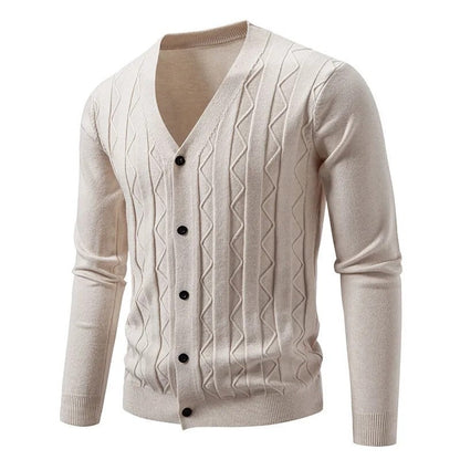 Bianca Textured V-Neck Knit Cardigan
