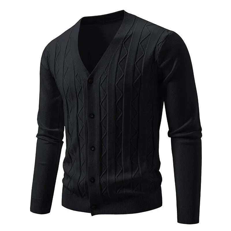 Bianca Textured V-Neck Knit Cardigan
