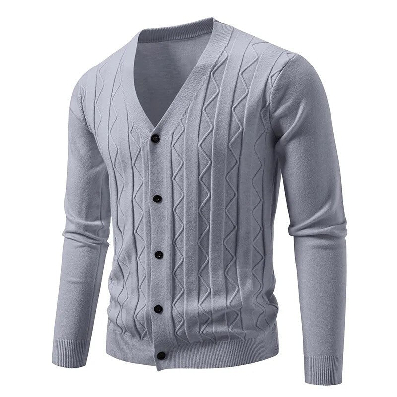 Bianca Textured V-Neck Knit Cardigan