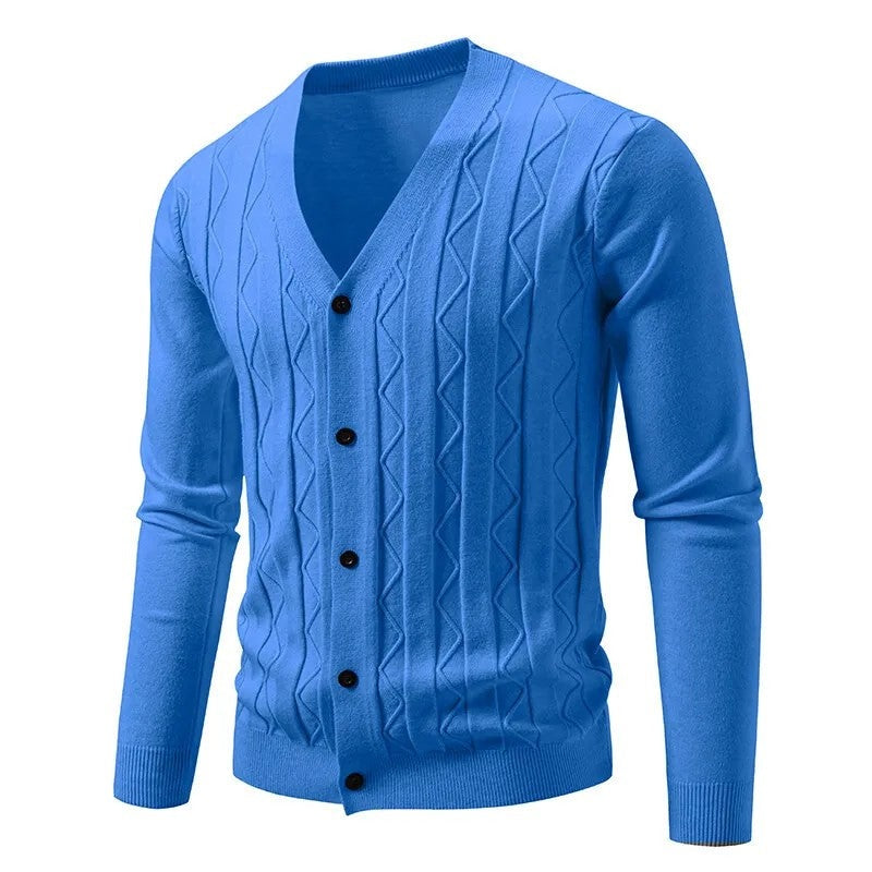 Bianca Textured V-Neck Knit Cardigan