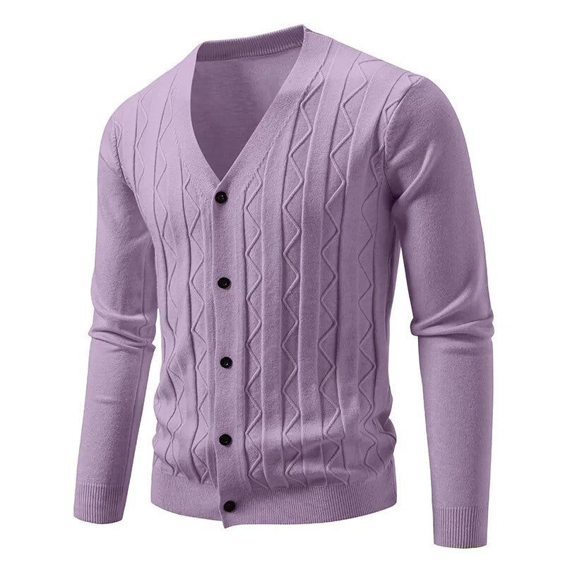 Bianca Textured V-Neck Knit Cardigan