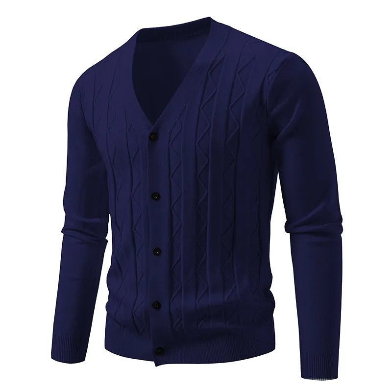 Bianca Textured V-Neck Knit Cardigan