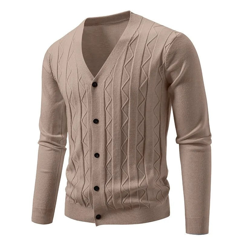 Bianca Textured V-Neck Knit Cardigan
