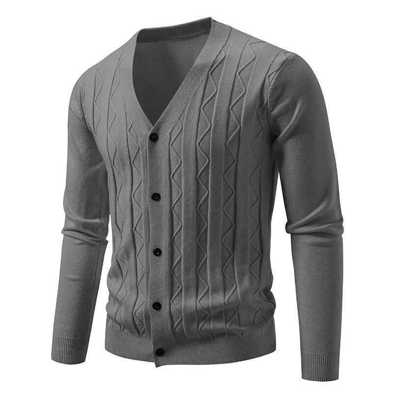 Bianca Textured V-Neck Knit Cardigan