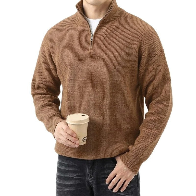 Bobby Men's Ribbed Half-Zip Knit Sweater