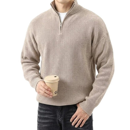 Bobby Men's Ribbed Half-Zip Knit Sweater