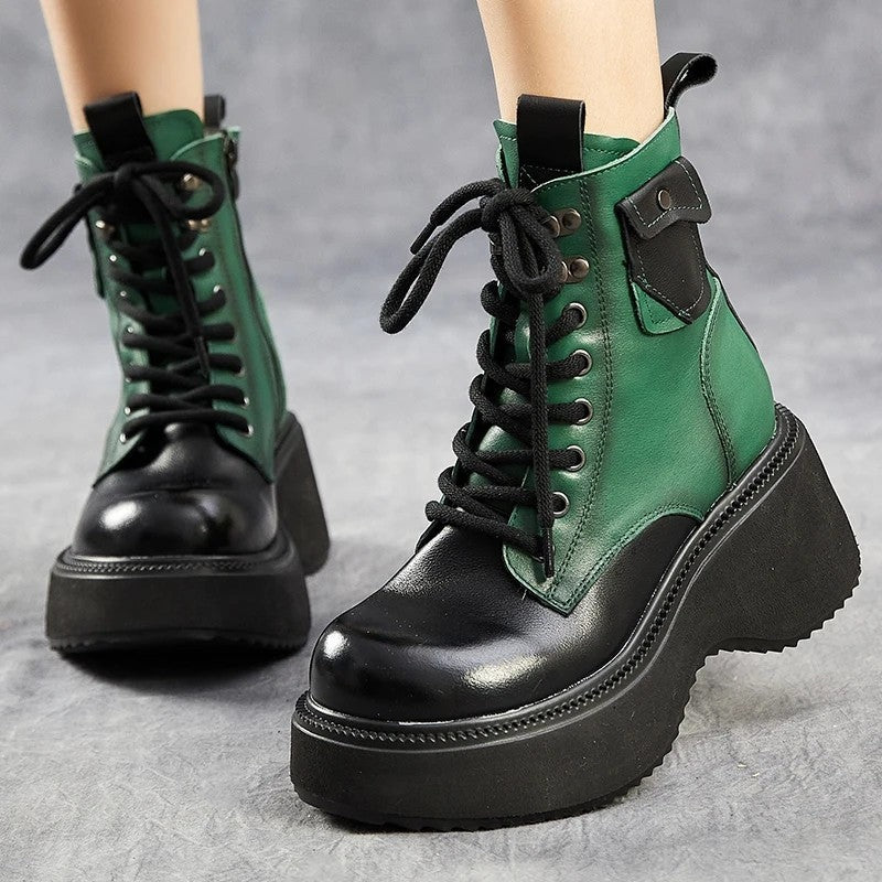 Camila Women's Platform Lace-Up Combat Boots