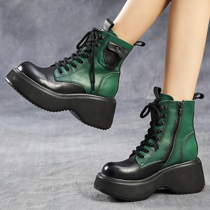 Camila Women's Platform Lace-Up Combat Boots