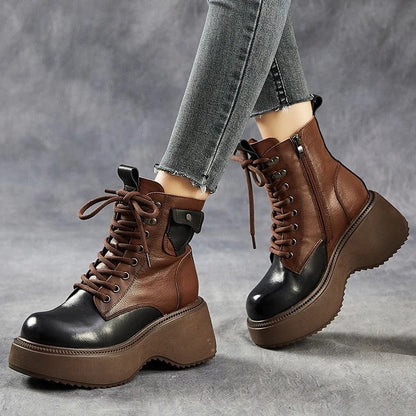 Camila Women's Platform Lace-Up Combat Boots