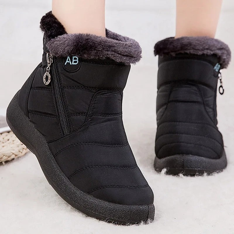 Celine Quilted Faux Fur Ankle Boots