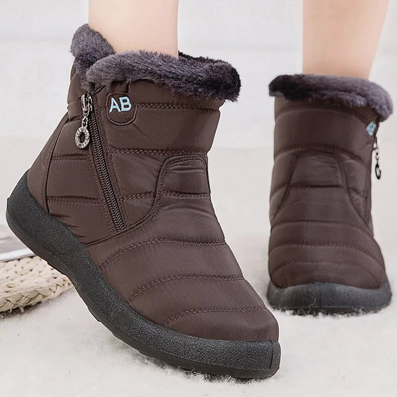 Celine Quilted Faux Fur Ankle Boots