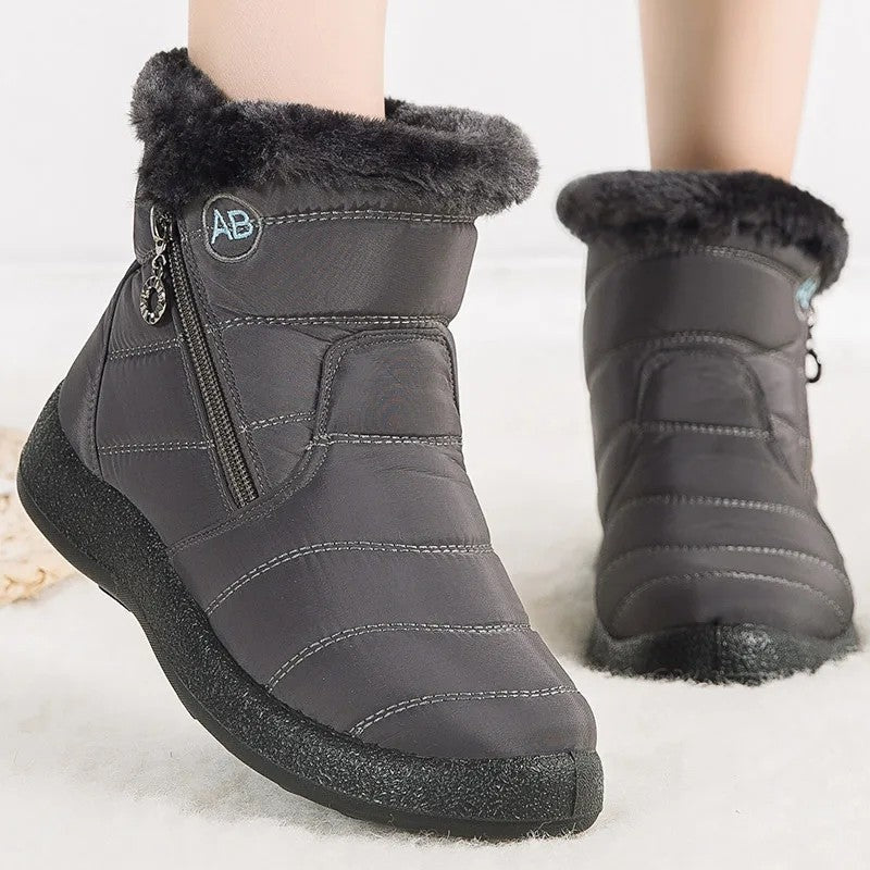 Celine Quilted Faux Fur Ankle Boots