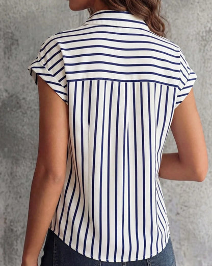 Charlotte Relaxed Stripe Button-Up Shirt
