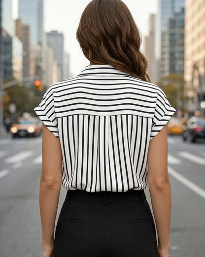 Charlotte Relaxed Stripe Button-Up Shirt