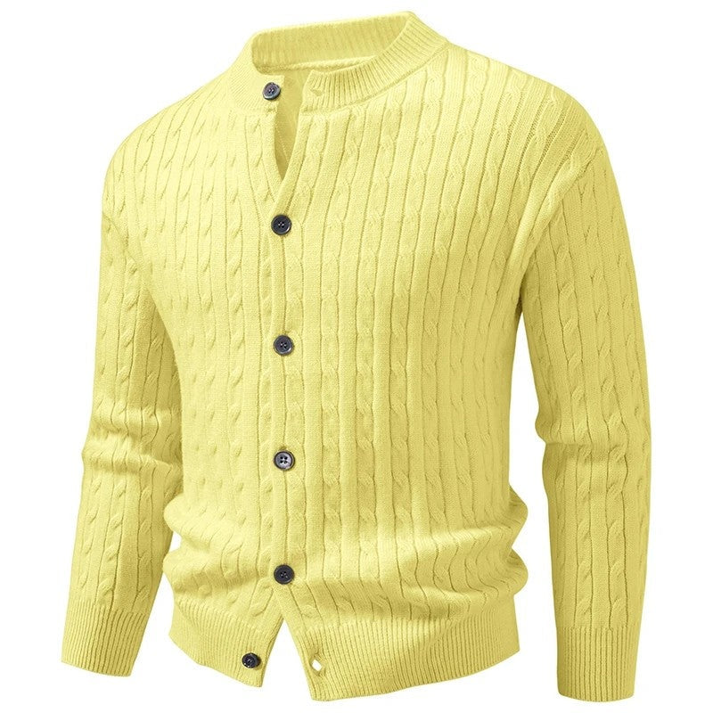 Christopher Cable Knit Button-Up Cardigan