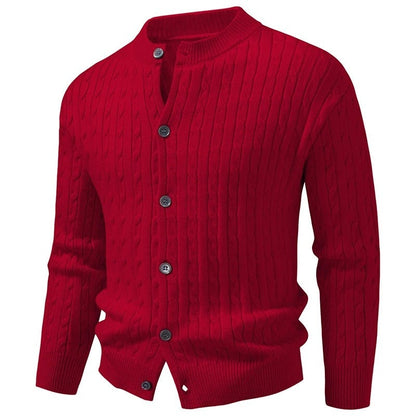 Christopher Cable Knit Button-Up Cardigan