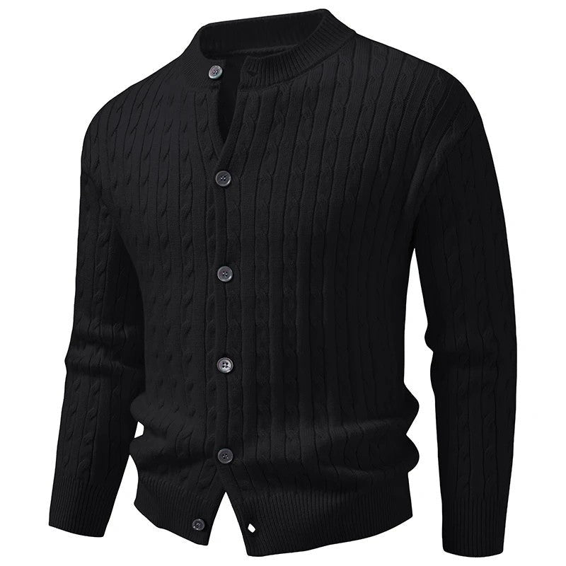 Christopher Cable Knit Button-Up Cardigan