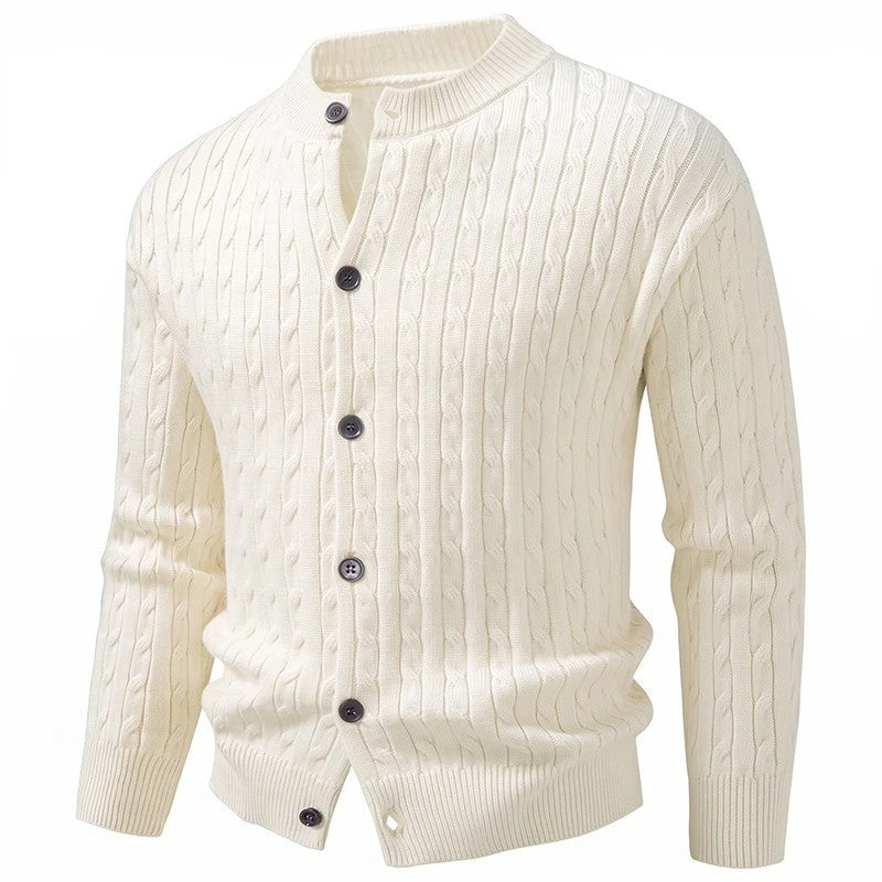 Christopher Cable Knit Button-Up Cardigan